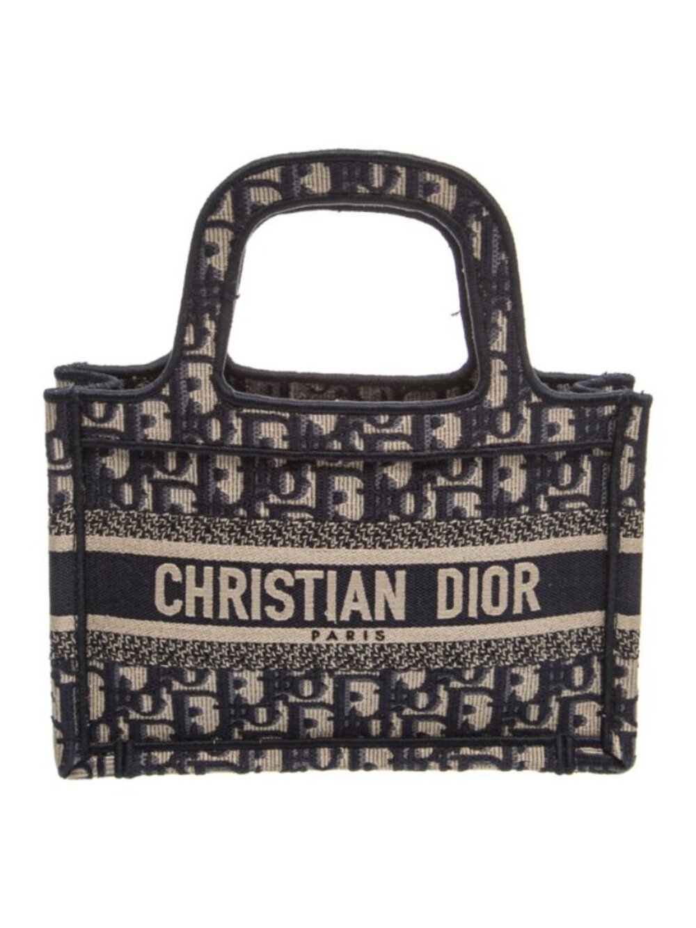 Christian Dior Oblique Mini Book Tote - Navy